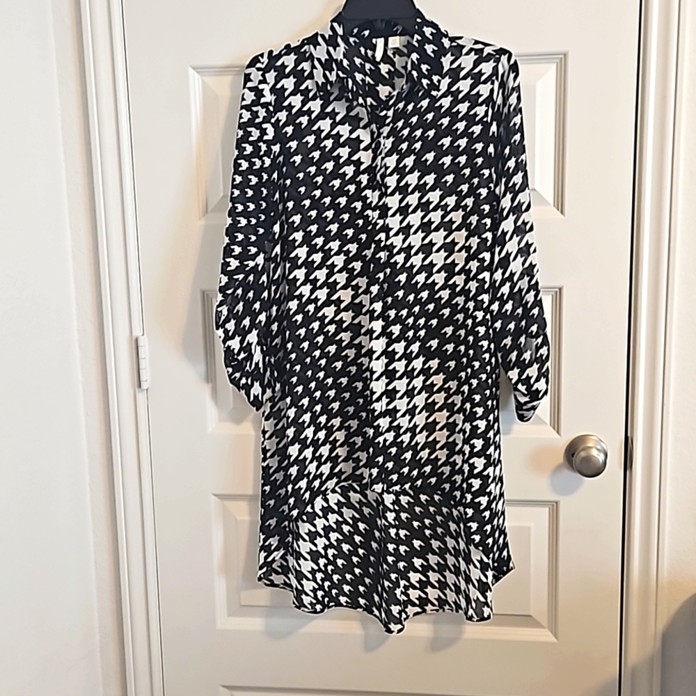 CATO asymmetrical sheer blouse